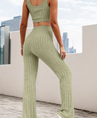 Wide Strap Tank and High Waist Pants Set - Body By J'ne