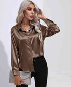 Collared Neck Buttoned Long Sleeve Shirt - Body By J'ne