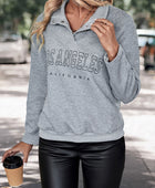 LOS ANGELES CALIFORNIA Graphic Quarter-Snap Sweatshirt - Body By J'ne