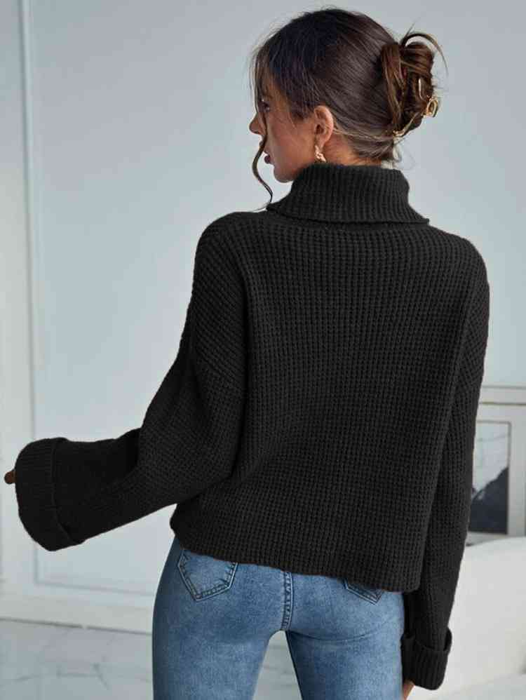 Turtleneck Long Sleeve Sweater - Body By J'ne