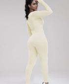 Square Neck Long Sleeve Active Jumpsuit - Body By J'ne