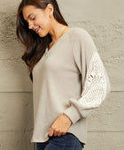 Lace Patch Detail Sweater - Body By J'ne