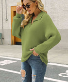 Ribbed Johnny Collar Pullover Sweater - Body By J'ne