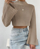 Mock Neck Long Sleeve Cropped Sweater - Body By J'ne