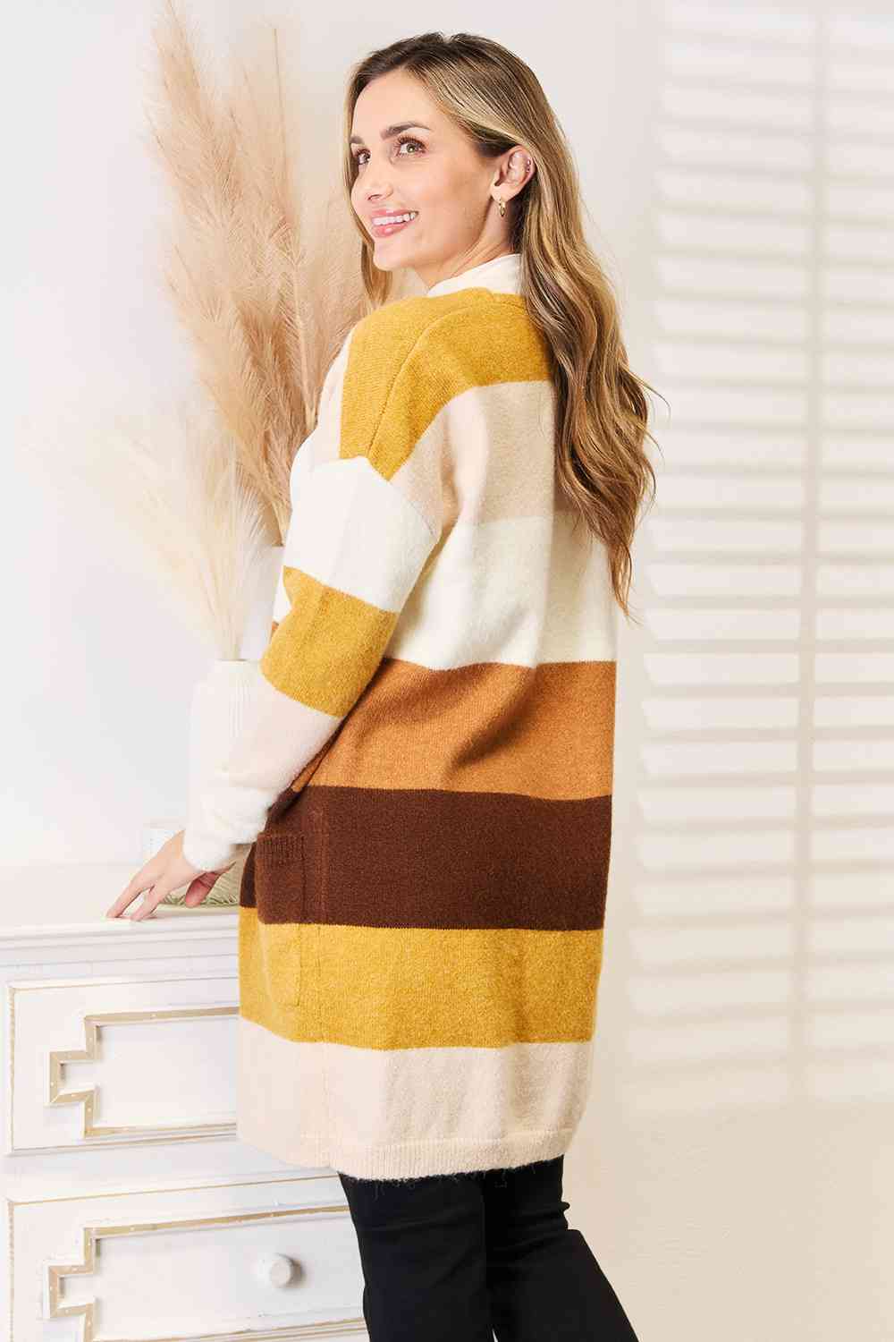 Color Block Dropped Shoulder Cardigan - Body By J'ne