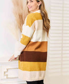 Color Block Dropped Shoulder Cardigan - Body By J'ne