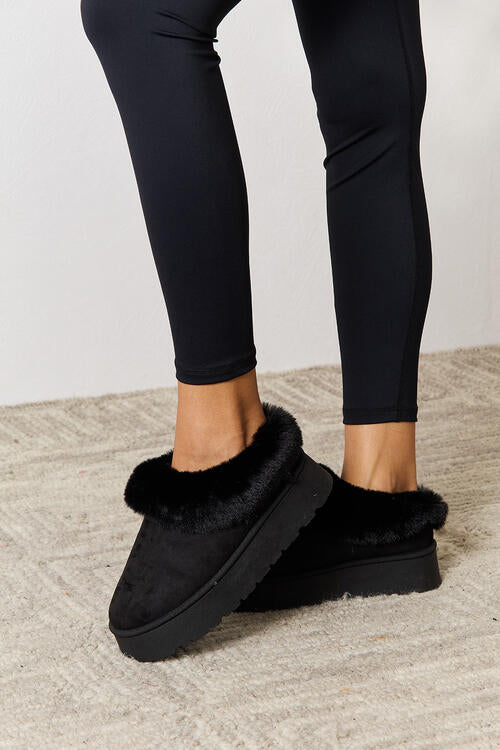 Furry Chunky Platform Ankle Boots - Body By J'ne