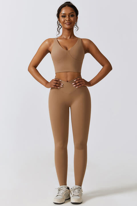 Crisscross Sports Bra and Leggings Set - Body By J'ne