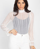 Ruffle Mock Neck Lace Top - Body By J'ne