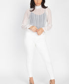 Ruffle Mock Neck Lace Top - Body By J'ne