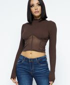 Knit Crop Top With Bottom Mesh - Body By J'ne