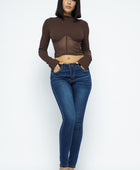 Knit Crop Top With Bottom Mesh - Body By J'ne