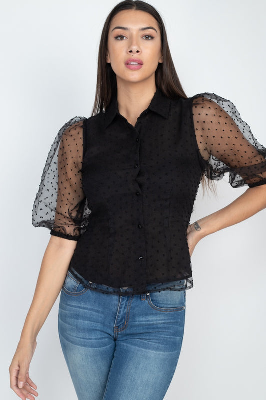 Contrast Dot Print Top - Body By J'ne