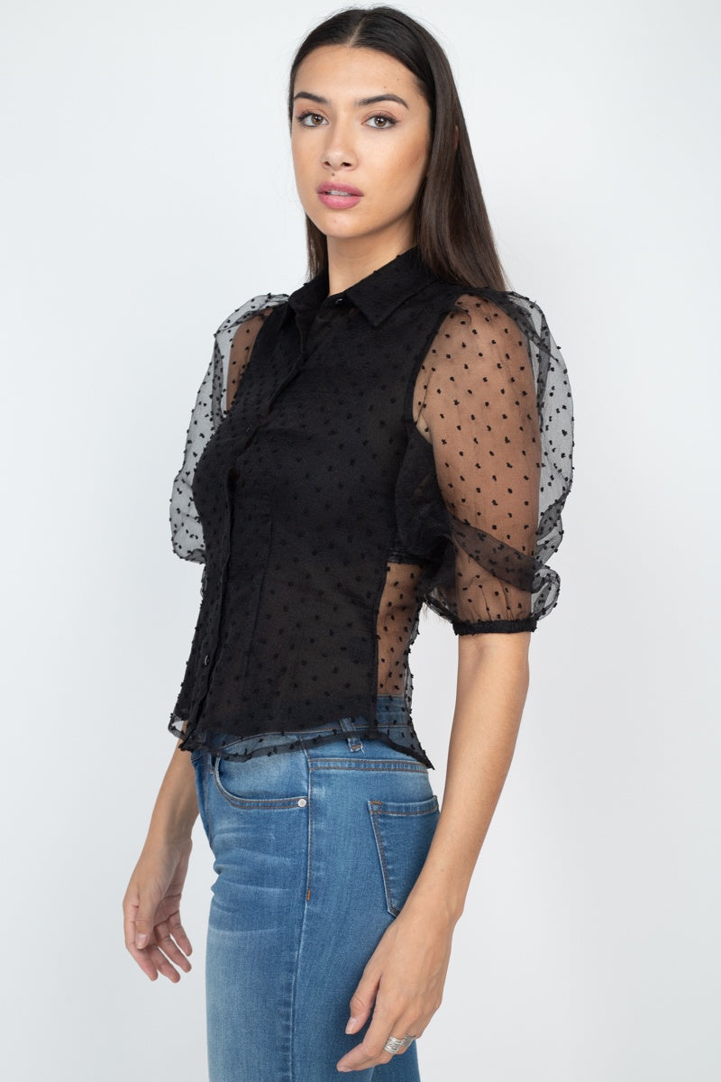 Contrast Dot Print Top - Body By J'ne