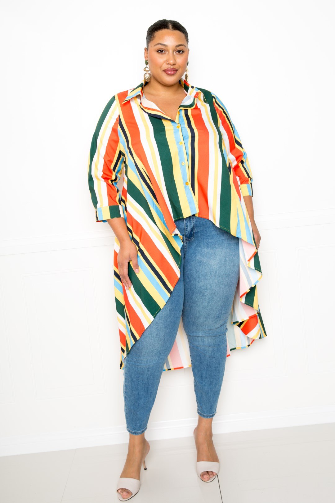 Striped Hi Low Shirt - Body By J'ne