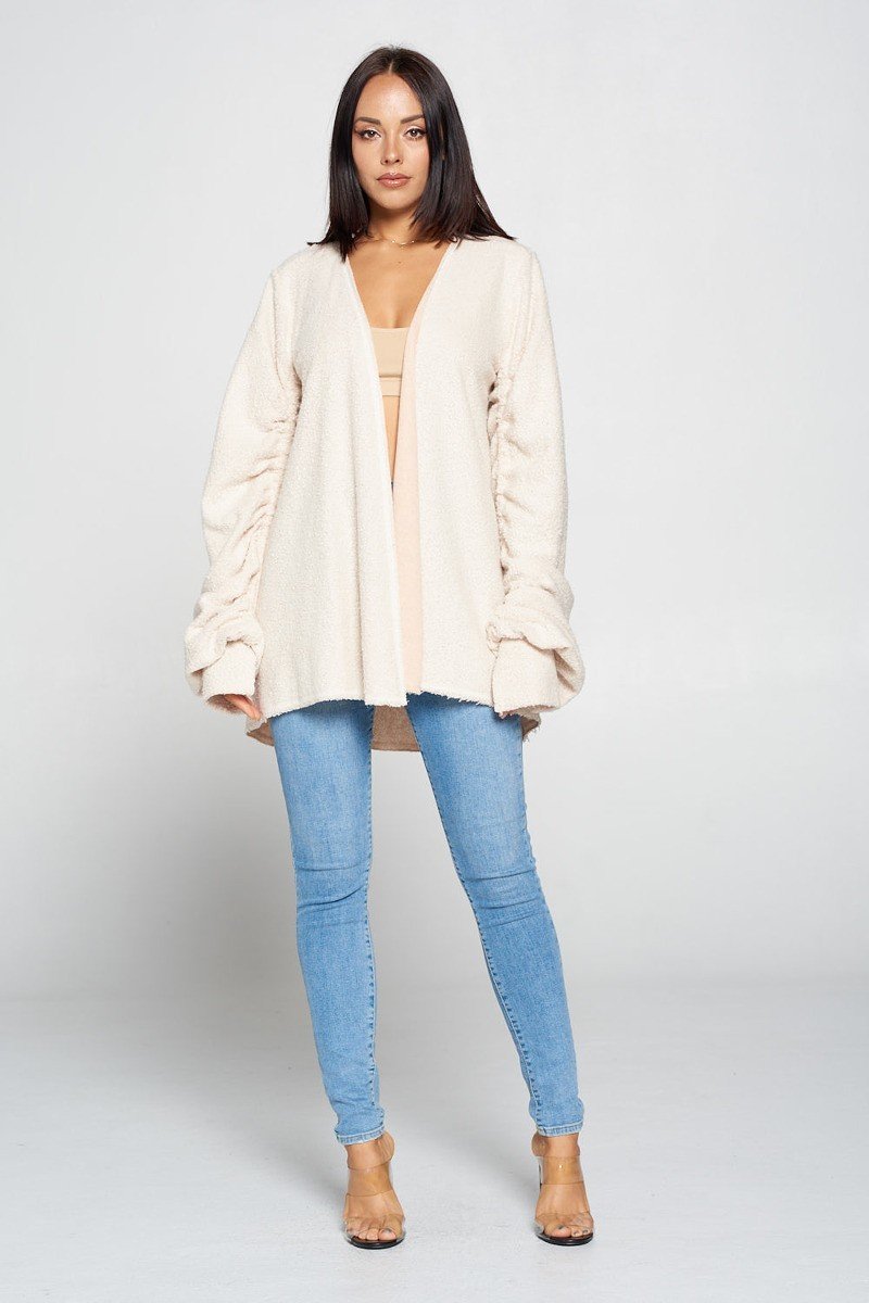 Cute Fuzzy Open Front Cardigan - Body By J'ne