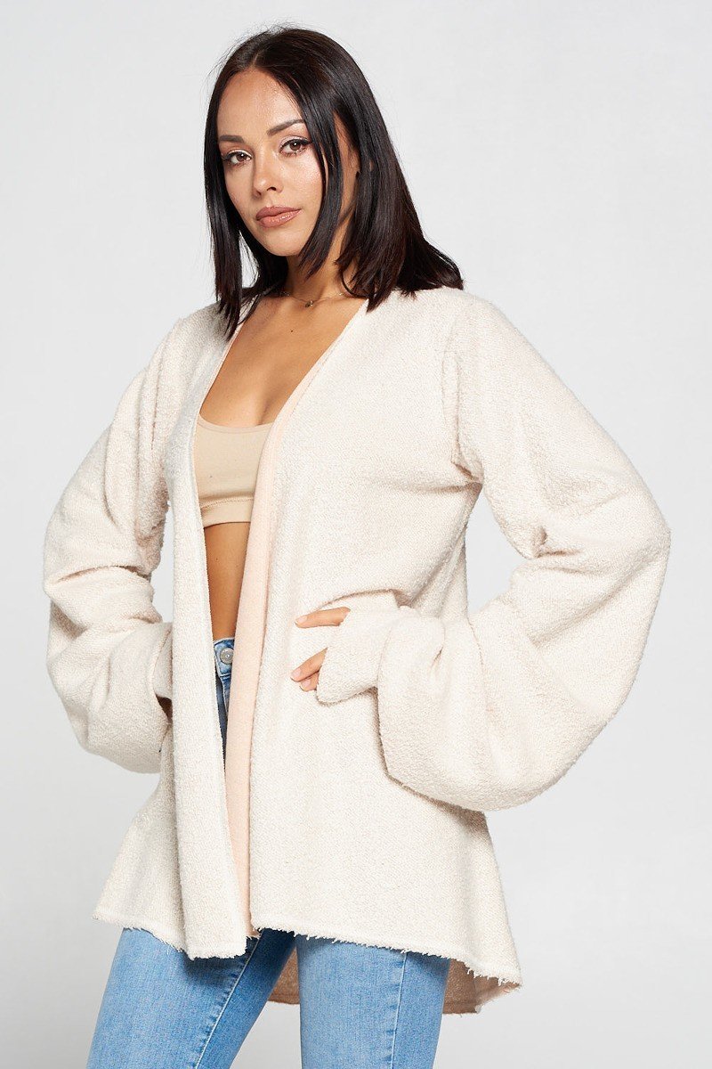 Cute Fuzzy Open Front Cardigan - Body By J'ne