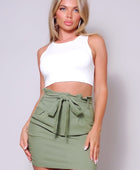 High Waisted Pleated & Belted Mini Skirt - Body By J'ne