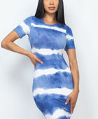 Stripe Tie-dye Printed Midi Dress - Body By J'ne