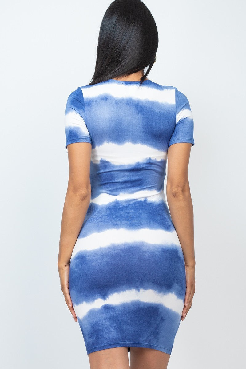 Stripe Tie-dye Printed Midi Dress - Body By J'ne