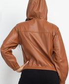 Faux Leather Hoodie Jacket - Body By J'ne