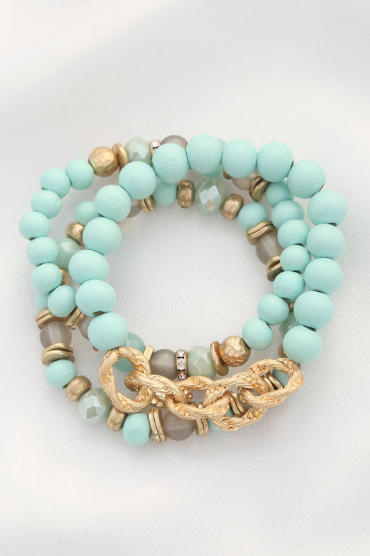 Circle Link Beaded Bracelet Set - Body By J'ne