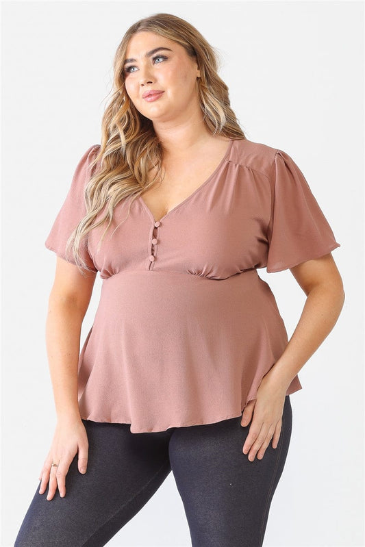 Plus Tie Detail Flare Top - Body By J'ne