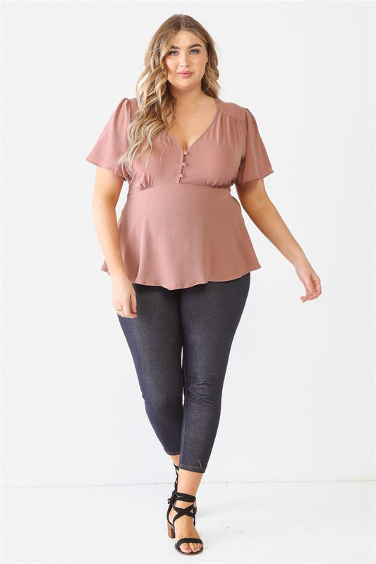 Plus Tie Detail Flare Top - Body By J'ne