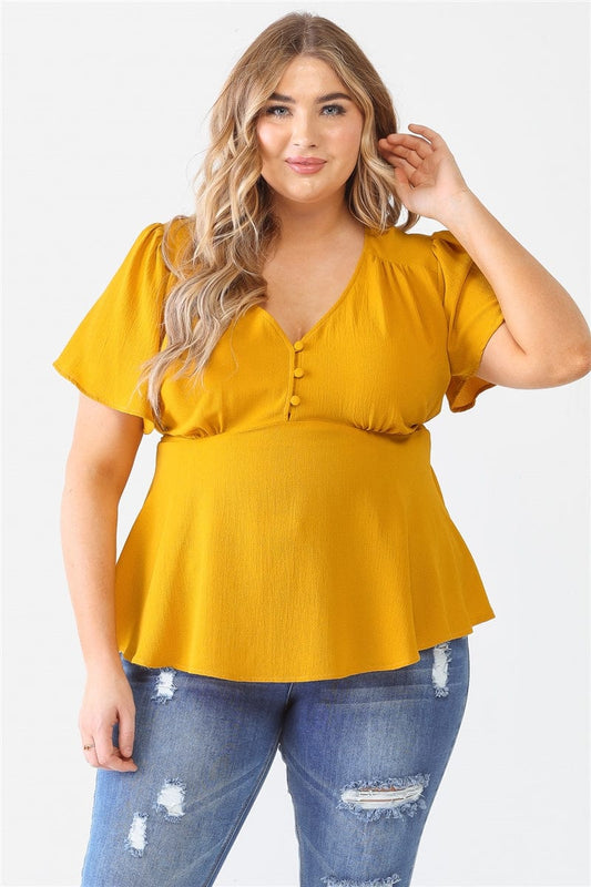 Plus Tie Detail Flare Top - Body By J'ne