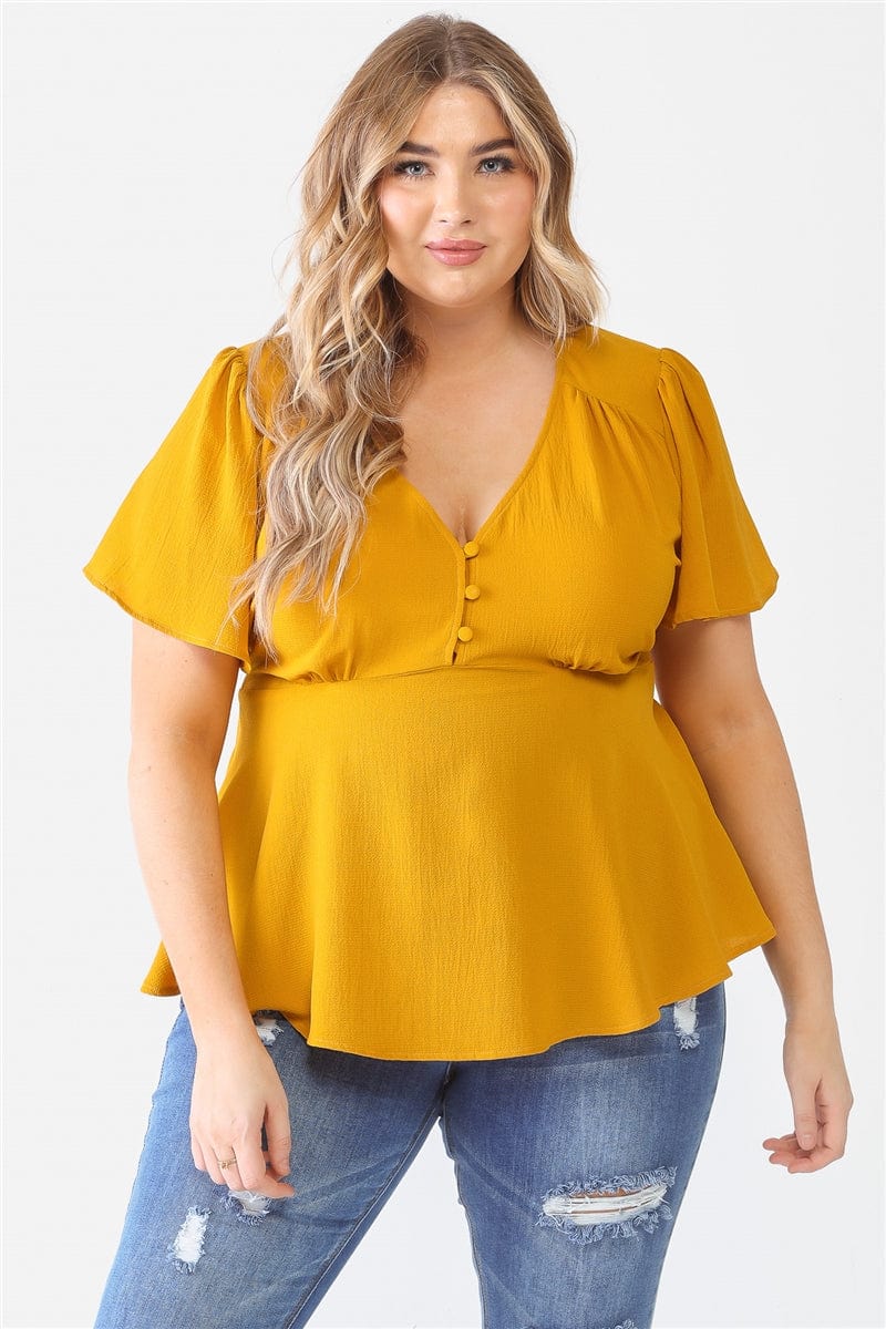 Plus Tie Detail Flare Top - Body By J'ne