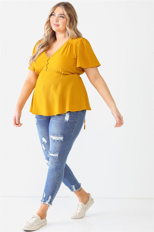 Plus Tie Detail Flare Top - Body By J'ne