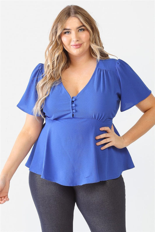 Plus Tie Detail Flare Top - Body By J'ne