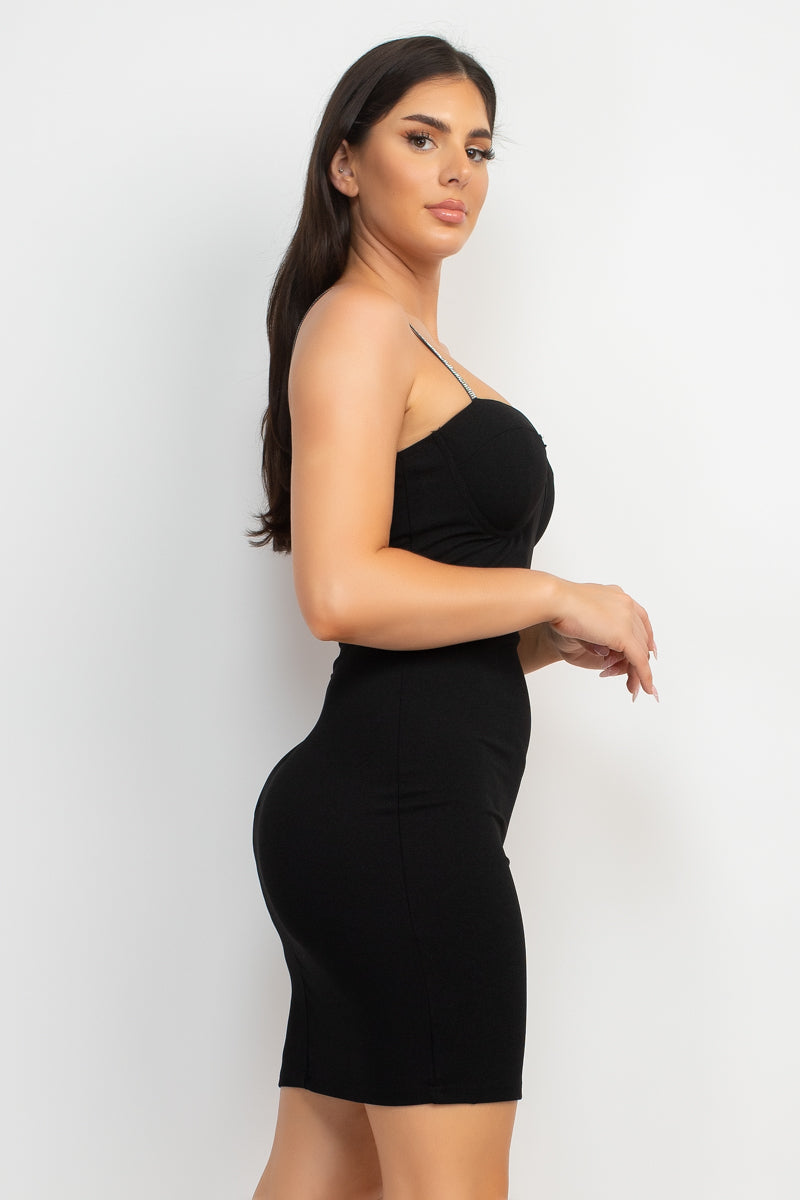 Rhinestone Strap Bustier Top - Body By J'ne