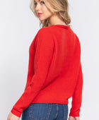 Long Slv X Strap V-neck Sweater - Body By J'ne