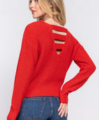 Dolman Slv Strappy Open Back Sweater - Body By J'ne