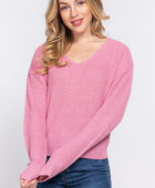 Dolman Slv Strappy Open Back Sweater - Body By J'ne