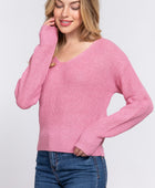 Dolman Slv Strappy Open Back Sweater - Body By J'ne