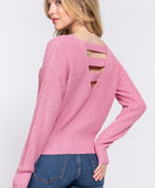 Dolman Slv Strappy Open Back Sweater - Body By J'ne