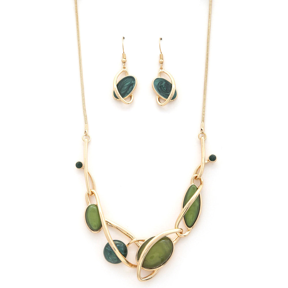 Oval Circle Abrstact Necklace - Body By J'ne