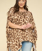 Animal Printed Rayon Span Poncho - Body By J'ne