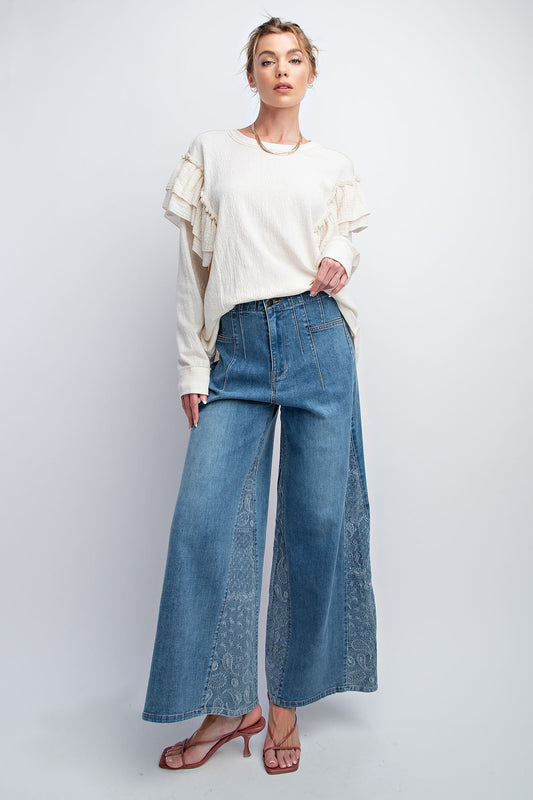 Double Ruffle Sleeves Top - Body By J'ne