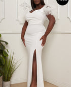 Mesh Tulle Shoudler Plus Size Maxi Dress - Body By J'ne