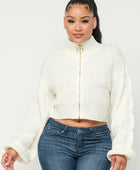 Michelin Sweater Top W/ Front Zipper - Body By J'ne