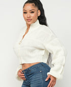 Michelin Sweater Top W/ Front Zipper - Body By J'ne