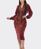 Midi 2 Way Zip Up Sequin Contrast Dress - Body By J'ne