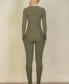 Ribbed Scoop Neck Long Sleeve Jumpsuit - Body By J'ne