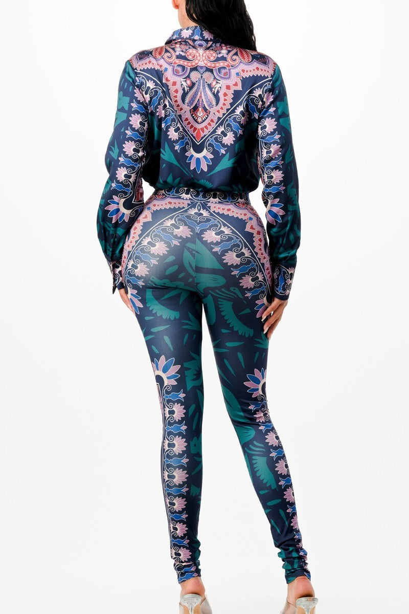 Invitation Only Shirt Blouse Top And Bottom Set - Body By J'ne