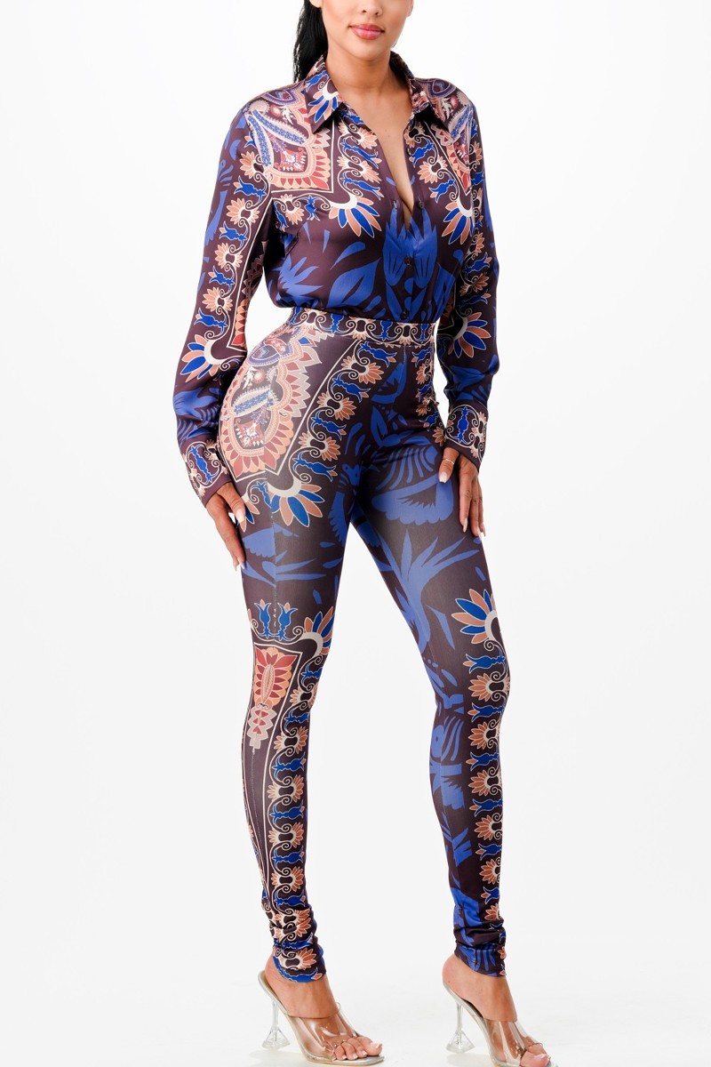 Invitation Only Shirt Blouse Top And Bottom Set - Body By J'ne