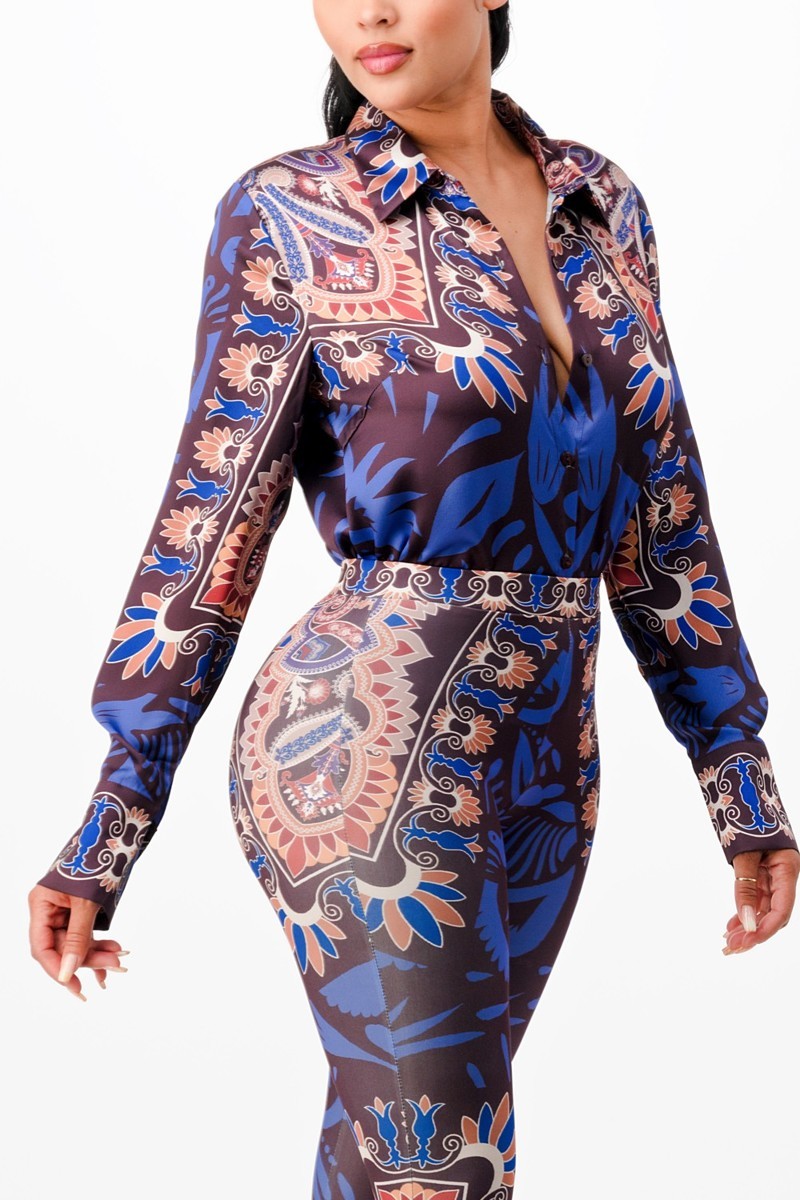 Invitation Only Shirt Blouse Top And Bottom Set - Body By J'ne