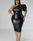 Unforgettable Faux Leather Semi-stretch Dress - Body By J'ne